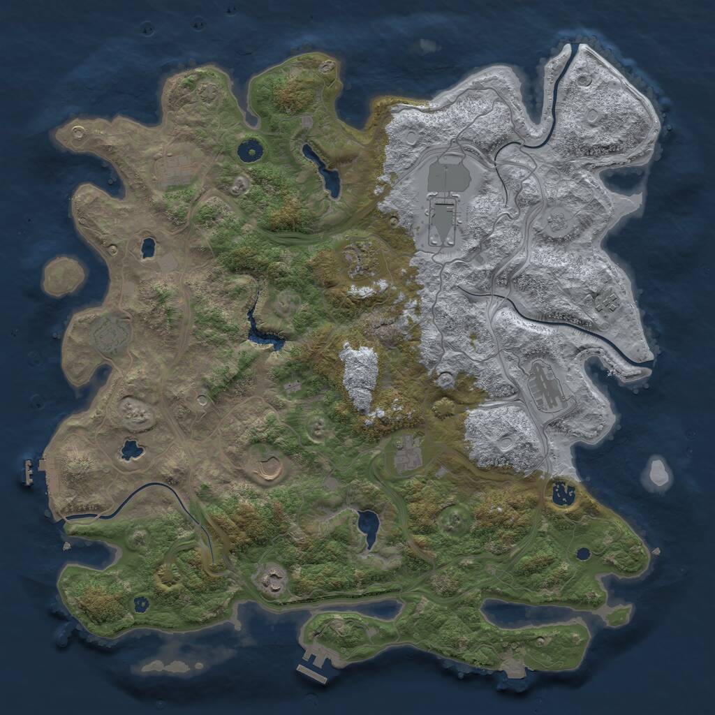 Rust Map: Procedural Map, Size: 4500, Seed: 1108288, 16 Monuments