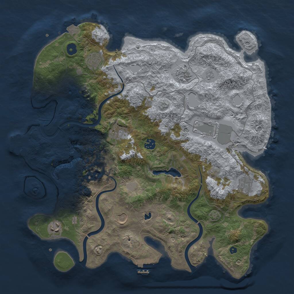Rust Map: Procedural Map, Size: 4000, Seed: 2852953, 15 Monuments