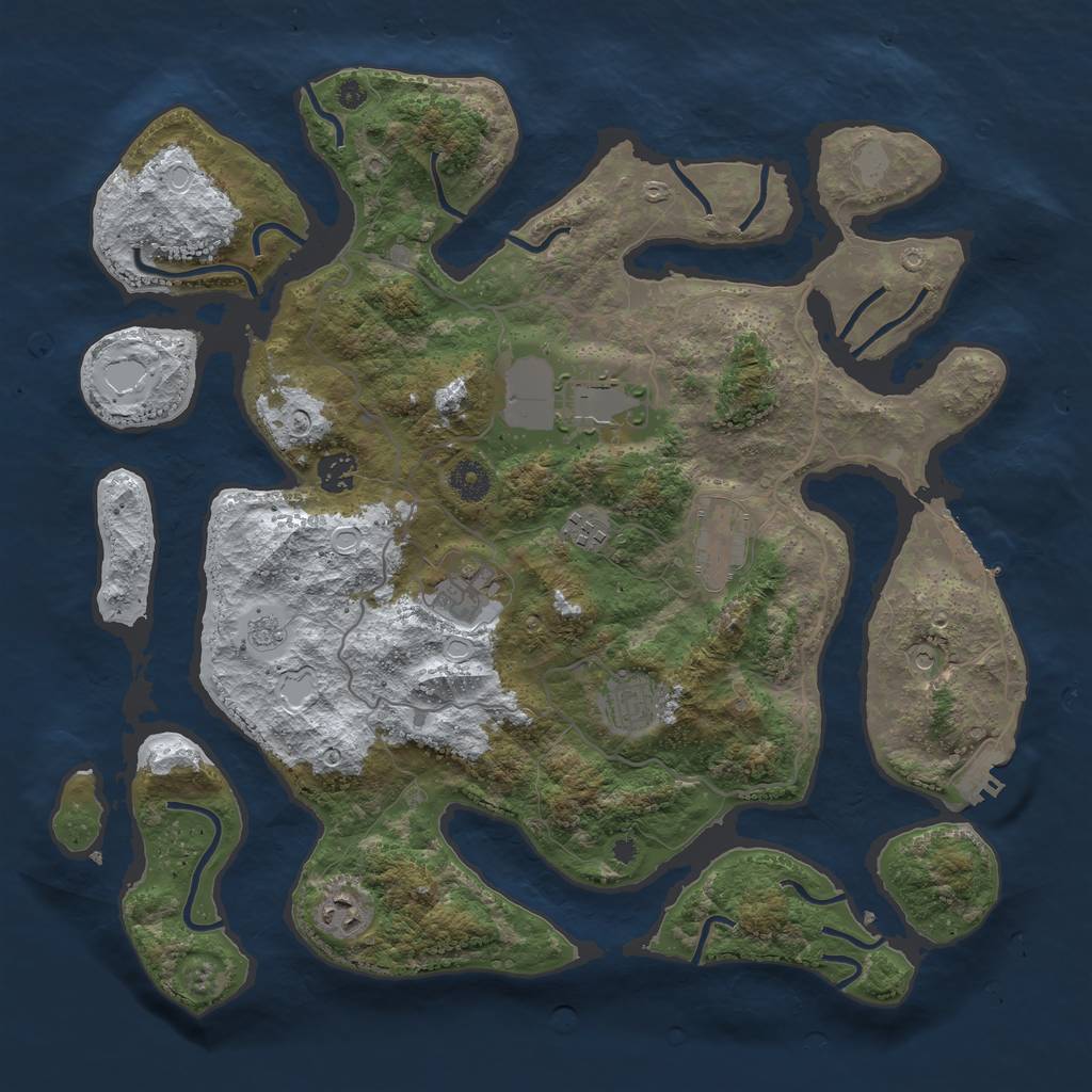 Rust Map: Procedural Map, Size: 4000, Seed: 1920714, 16 Monuments