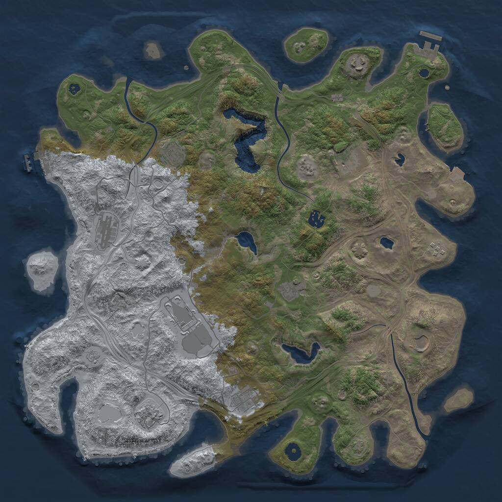 Rust Map: Procedural Map, Size: 4500, Seed: 5108906, 17 Monuments