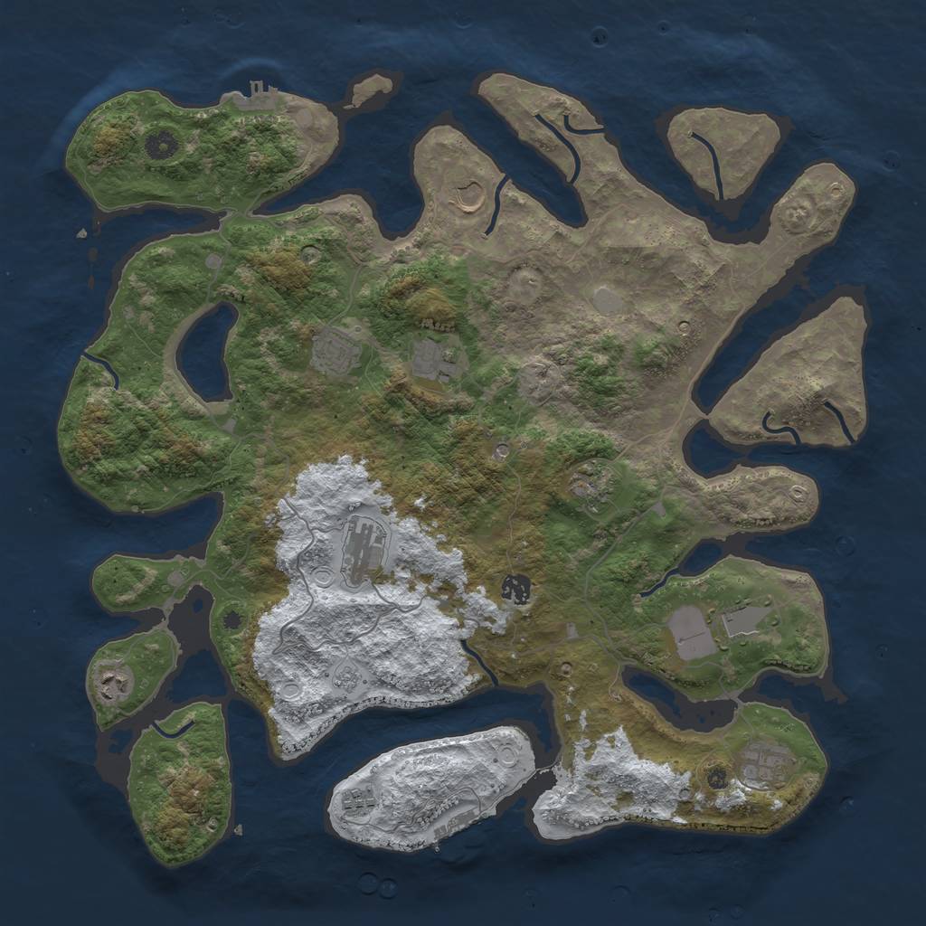 Rust Map: Procedural Map, Size: 4500, Seed: 5194289, 19 Monuments