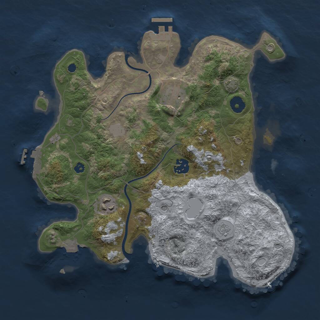 Rust Map: Procedural Map, Size: 3100, Seed: 4267, 9 Monuments