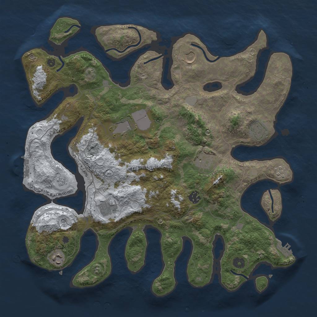 Rust Map: Procedural Map, Size: 4000, Seed: 242878, 17 Monuments