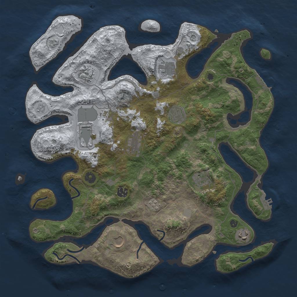 Rust Map: Procedural Map, Size: 4000, Seed: 1679476, 19 Monuments