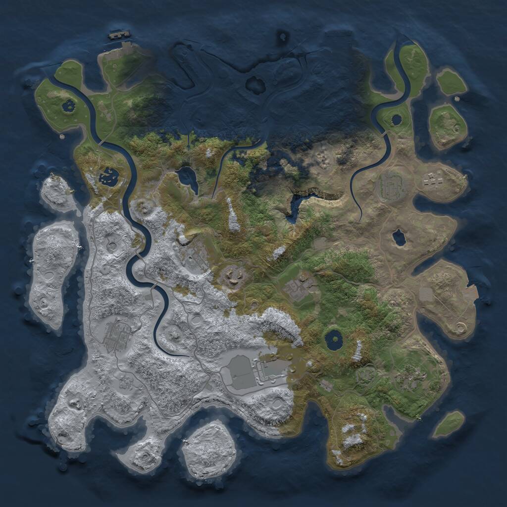 Rust Map: Procedural Map, Size: 4000, Seed: 1682609, 15 Monuments