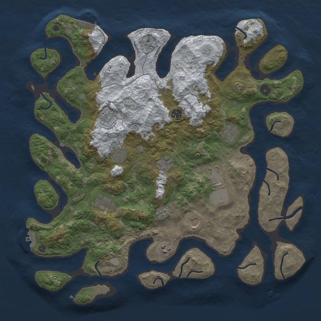 Rust Map: Procedural Map, Size: 4500, Seed: 3500103, 19 Monuments