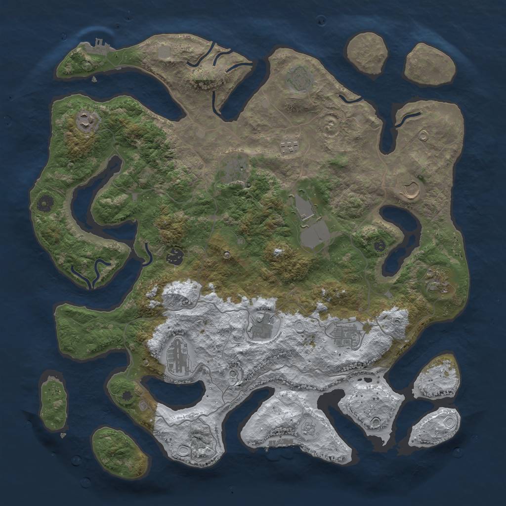 Rust Map: Procedural Map, Size: 4500, Seed: 3566798, 20 Monuments