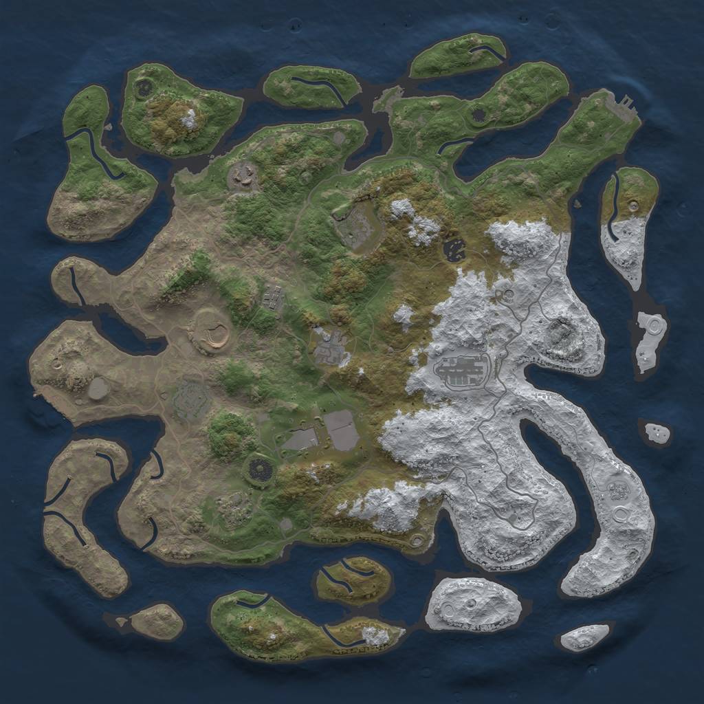 Rust Map: Procedural Map, Size: 4500, Seed: 5045393, 19 Monuments