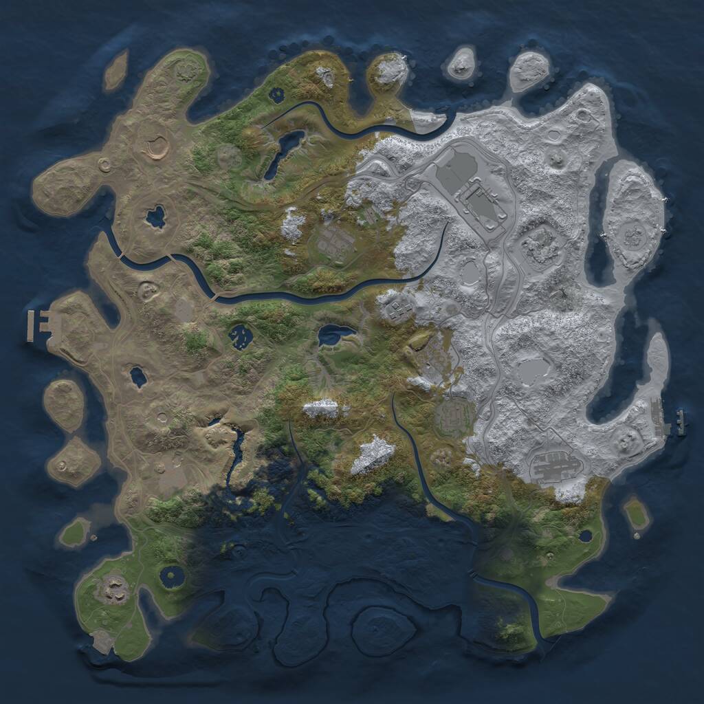 Rust Map: Procedural Map, Size: 4500, Seed: 2056022, 17 Monuments