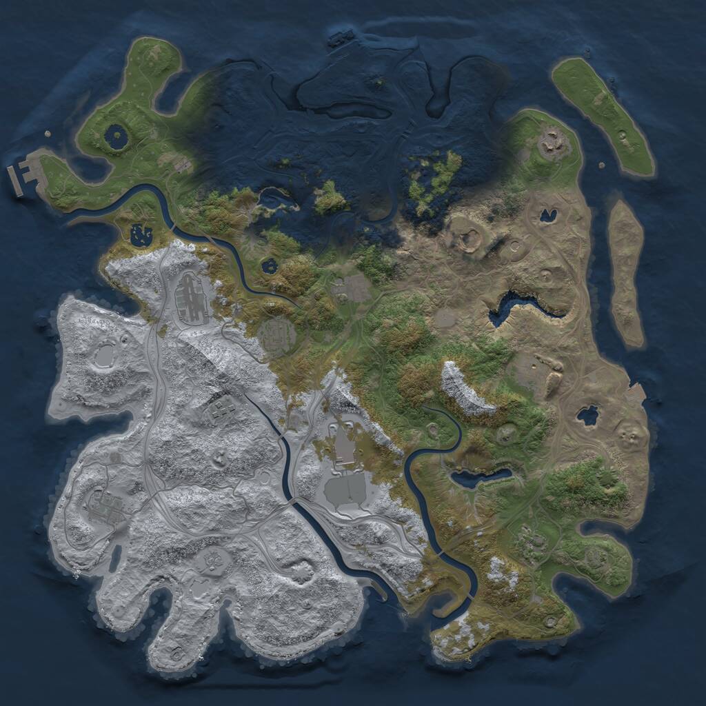 Rust Map: Procedural Map, Size: 4500, Seed: 3665383, 17 Monuments