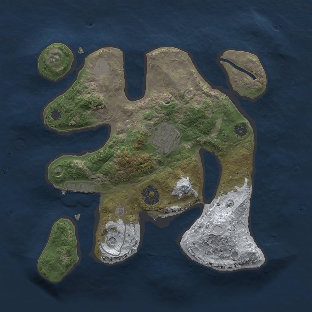 Rust Map: Procedural Map, Size: 2500, Seed: 1018, 8 Monuments