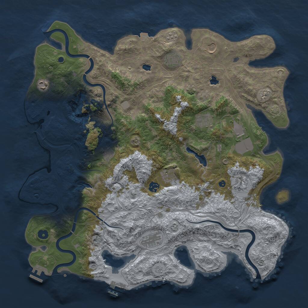 Rust Map: Procedural Map, Size: 4500, Seed: 6231537, 17 Monuments