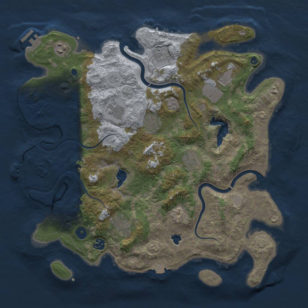 Rust Map: Procedural Map, Size: 4000, Seed: 5234865, 15 Monuments