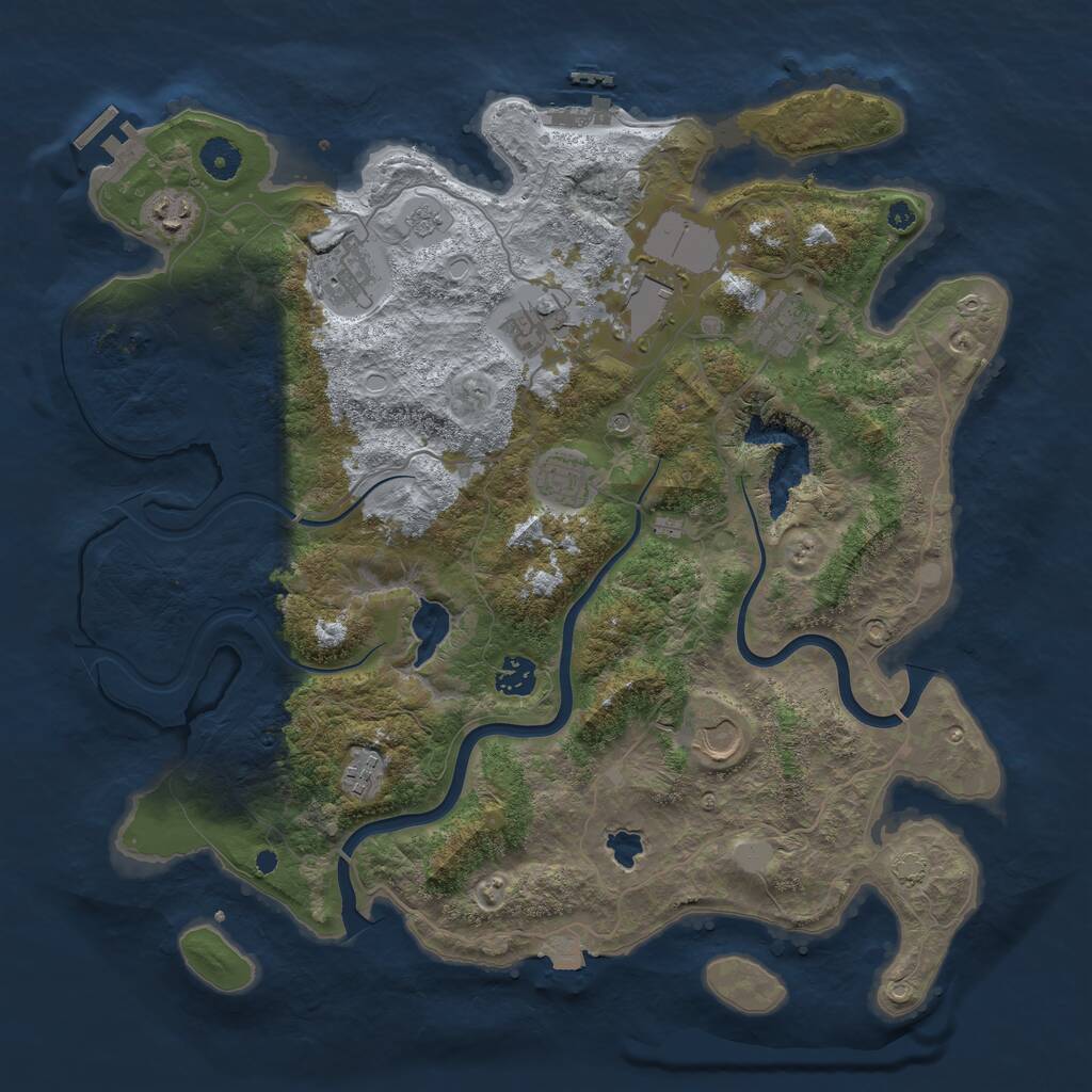 Rust Map: Procedural Map, Size: 4000, Seed: 5234865, 15 Monuments
