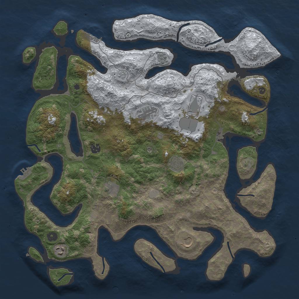 Rust Map: Procedural Map, Size: 4392, Seed: 10000, 17 Monuments