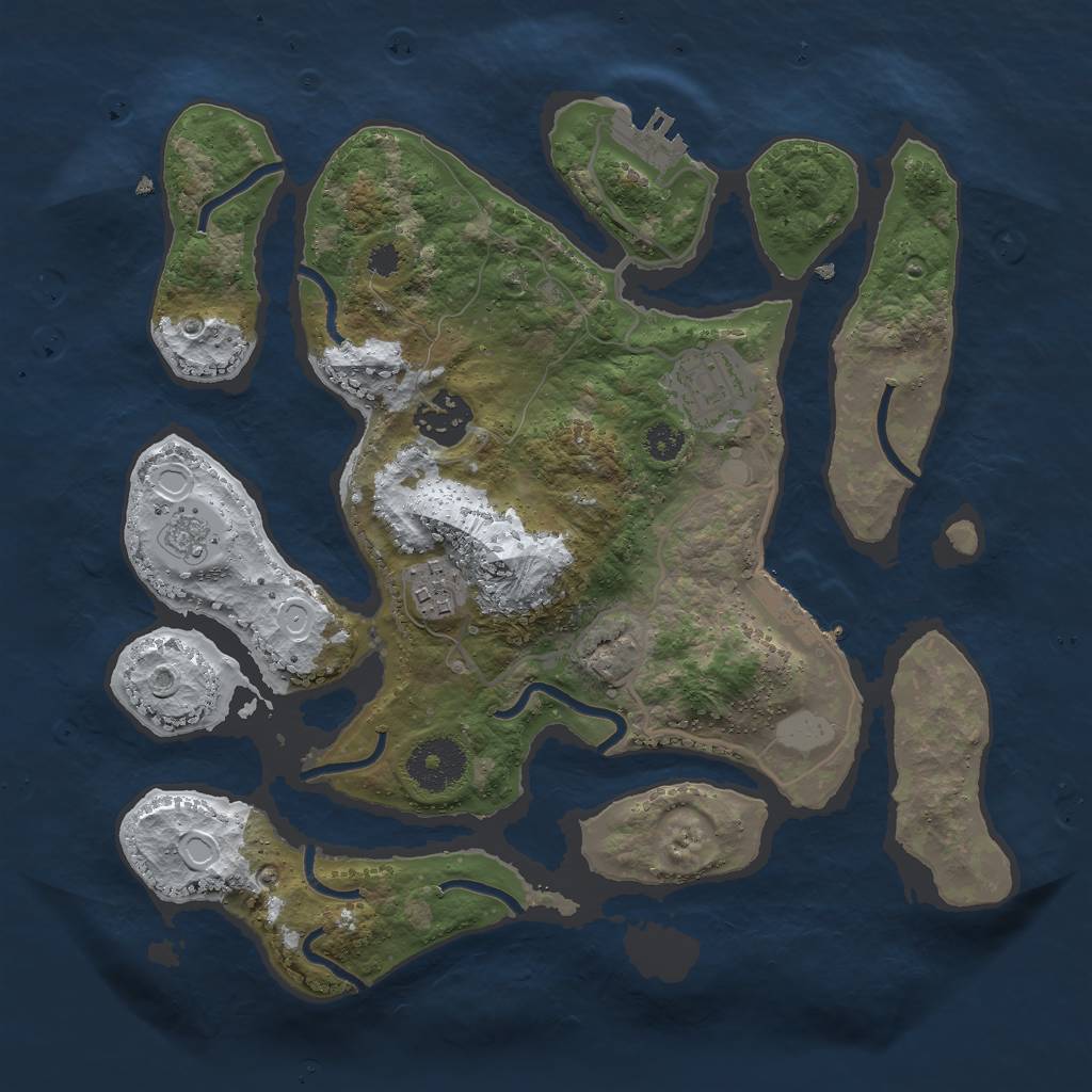 Rust Map: Procedural Map, Size: 3000, Seed: 1663782674, 11 Monuments