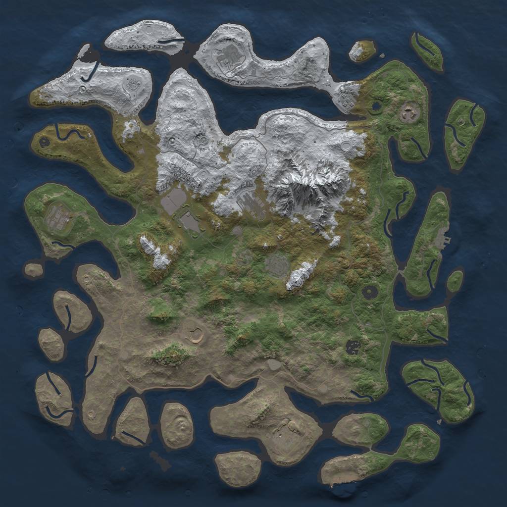 Rust Map: Procedural Map, Size: 5007, Seed: 262247710, 19 Monuments