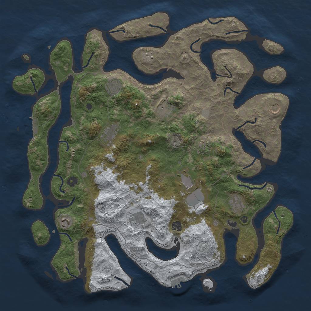 Rust Map: Procedural Map, Size: 4500, Seed: 4939029, 20 Monuments