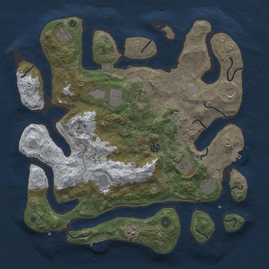 Rust Map: Procedural Map, Size: 4000, Seed: 900575, 19 Monuments