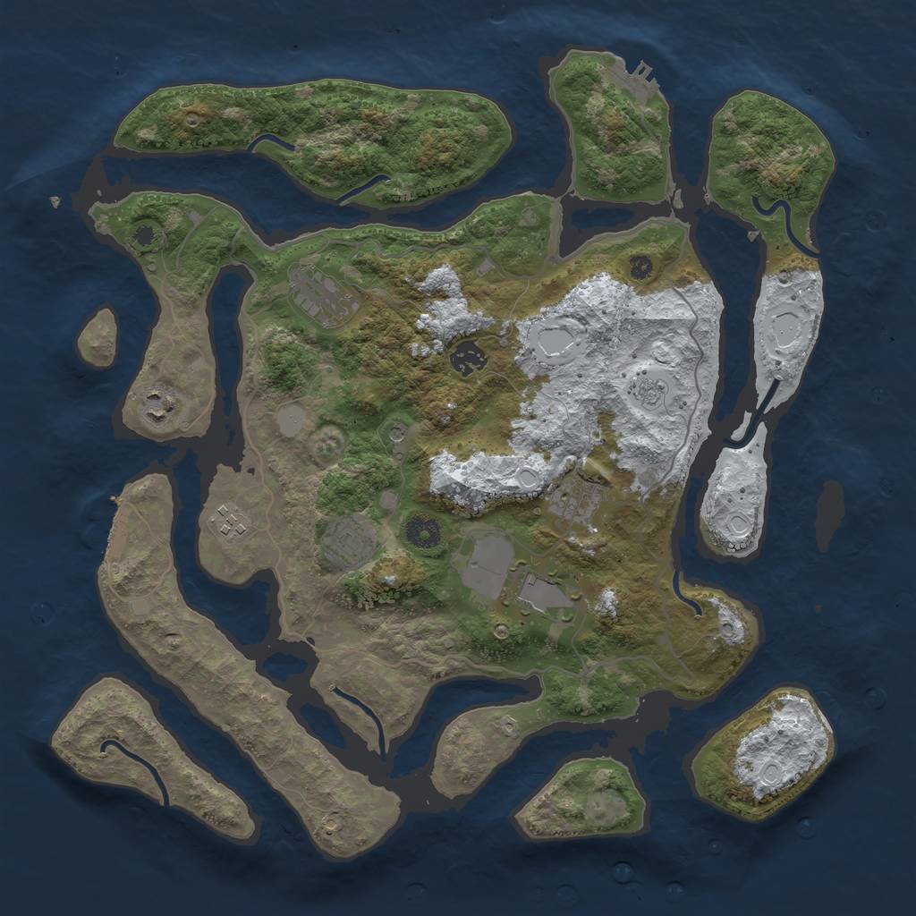 Rust Map: Procedural Map, Size: 4000, Seed: 1127545, 16 Monuments