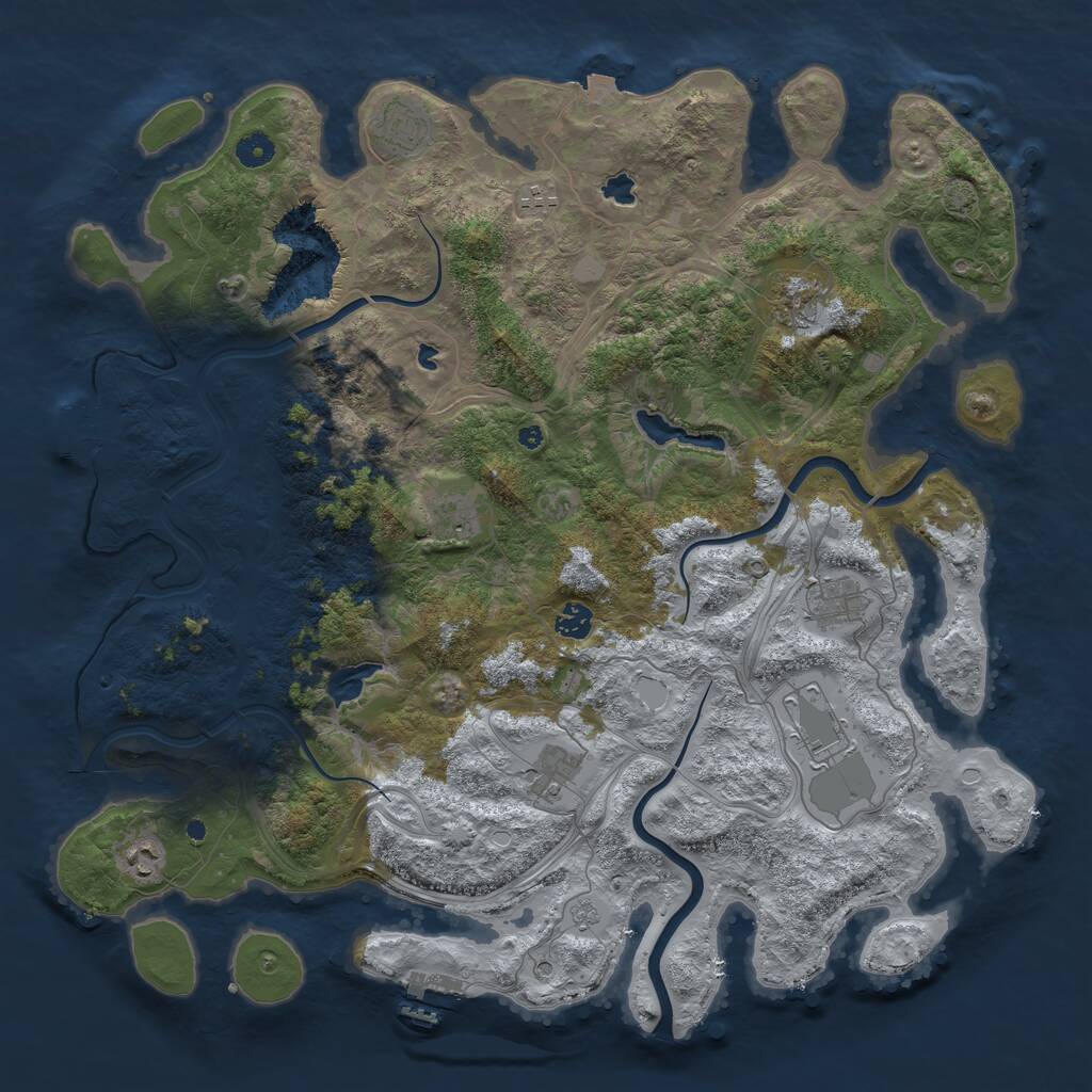 Rust Map: Procedural Map, Size: 4500, Seed: 2055409, 15 Monuments
