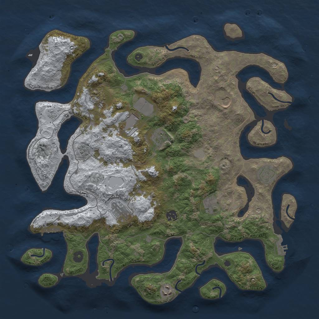 Rust Map: Procedural Map, Size: 4300, Seed: 9815481, 19 Monuments