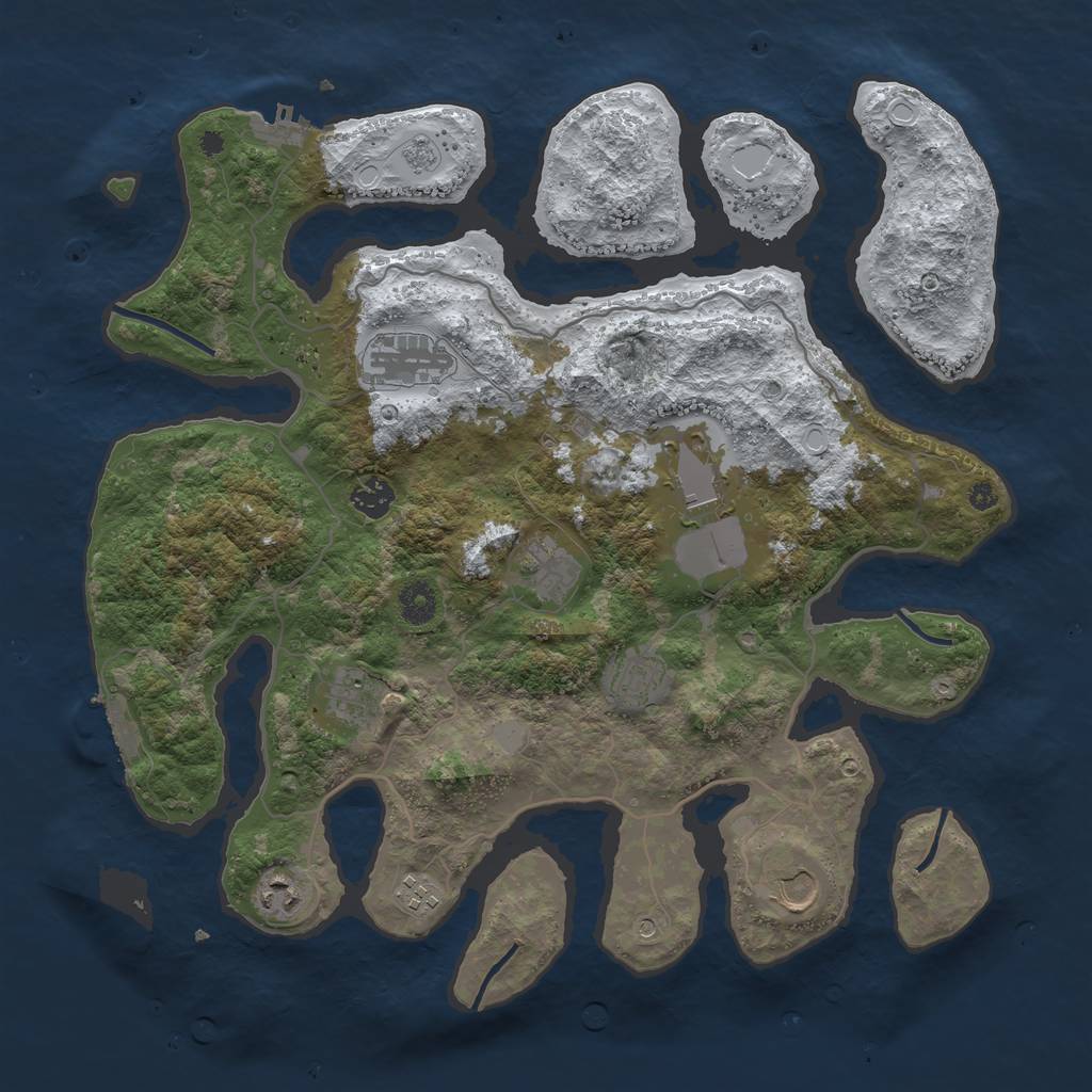 Rust Map: Procedural Map, Size: 4000, Seed: 5210045, 18 Monuments