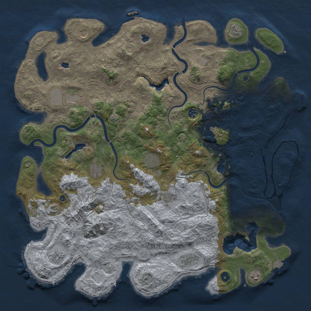 Rust Map: Procedural Map, Size: 5000, Seed: 150500, 17 Monuments