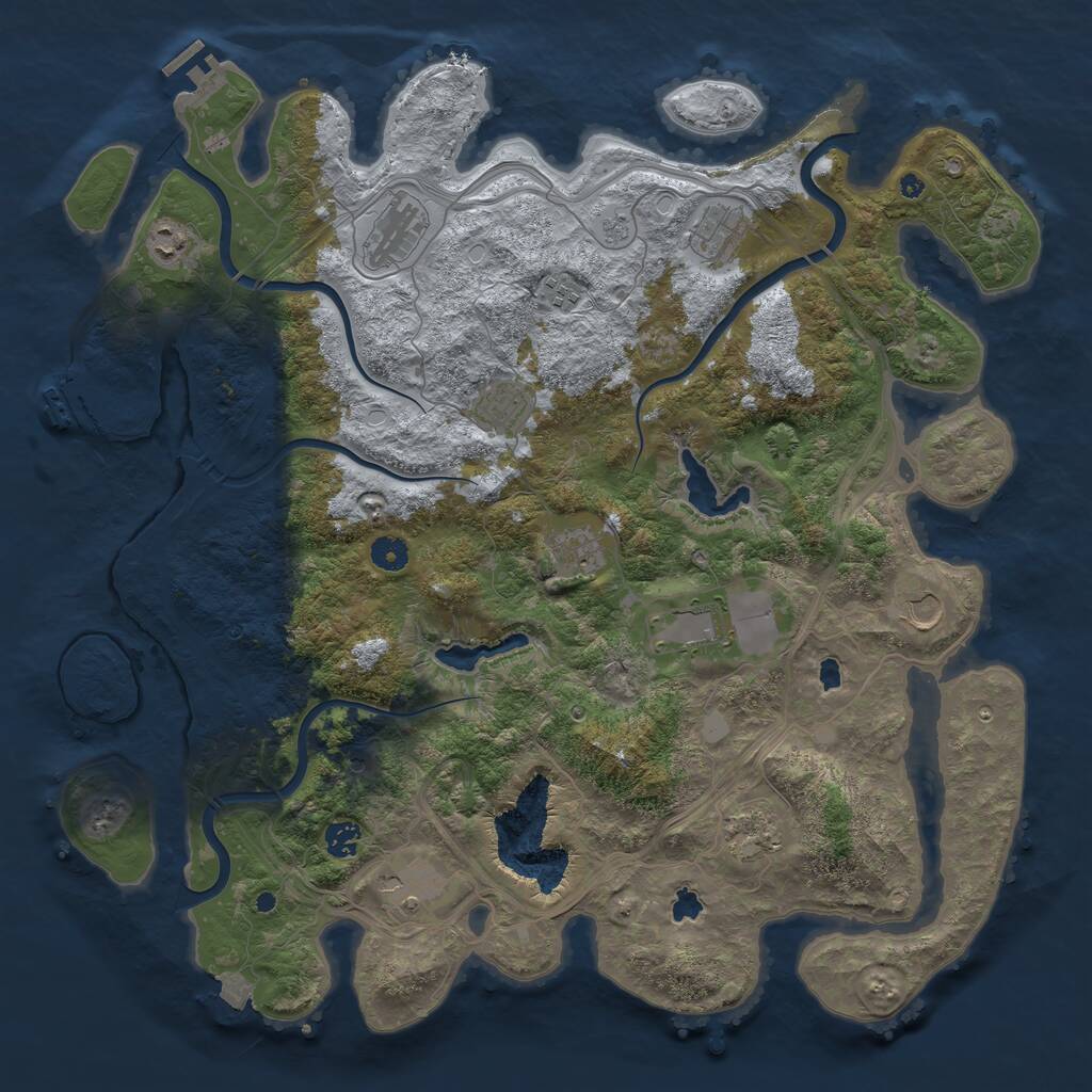 Rust Map: Procedural Map, Size: 4500, Seed: 2408741, 17 Monuments