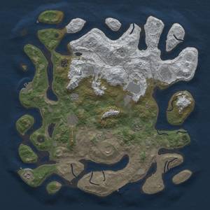 Thumbnail Rust Map: Procedural Map, Size: 4300, Seed: 13825, 18 Monuments