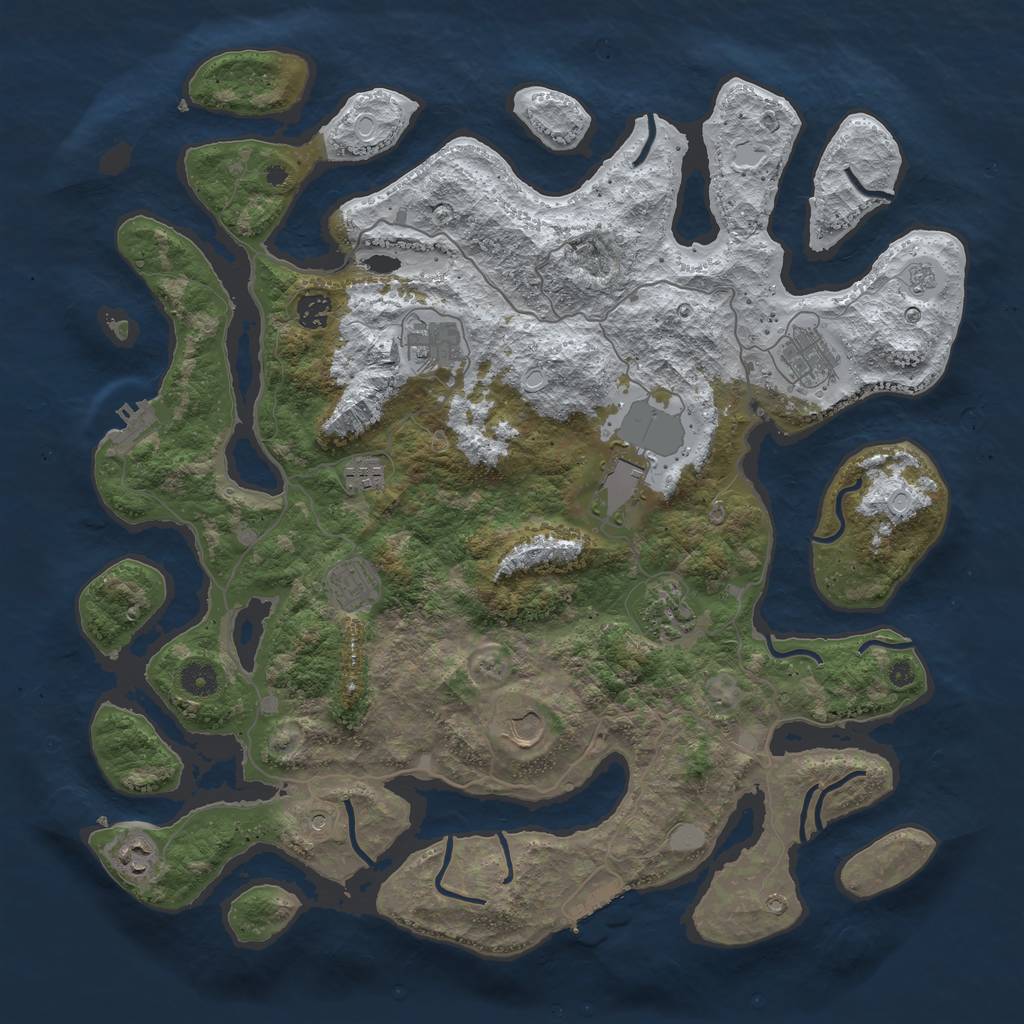 Rust Map: Procedural Map, Size: 4300, Seed: 13825, 18 Monuments