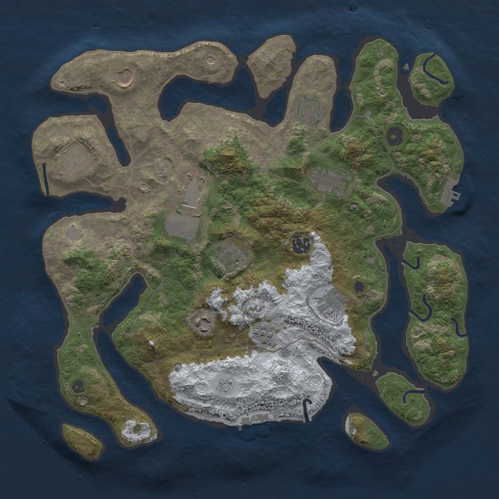 Rust Map: Procedural Map, Size: 4000, Seed: 5715810, 19 Monuments