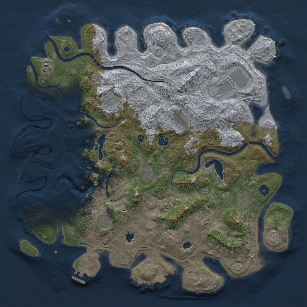 Rust Map: Procedural Map, Size: 4500, Seed: 4648479, 15 Monuments