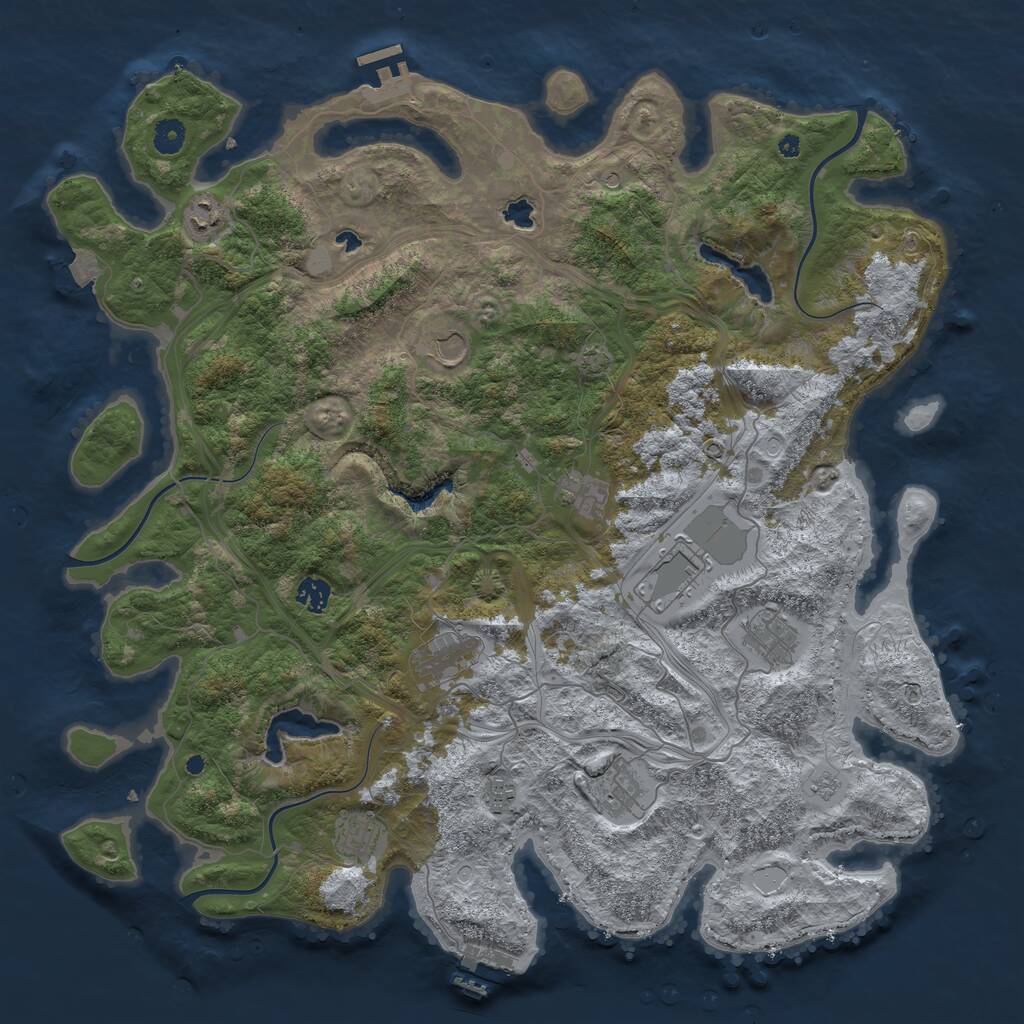 Rust Map: Procedural Map, Size: 4500, Seed: 4131167, 16 Monuments