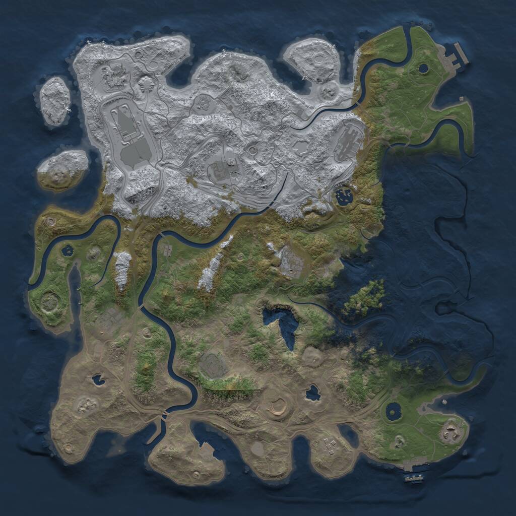 Rust Map: Procedural Map, Size: 4500, Seed: 3460775, 17 Monuments