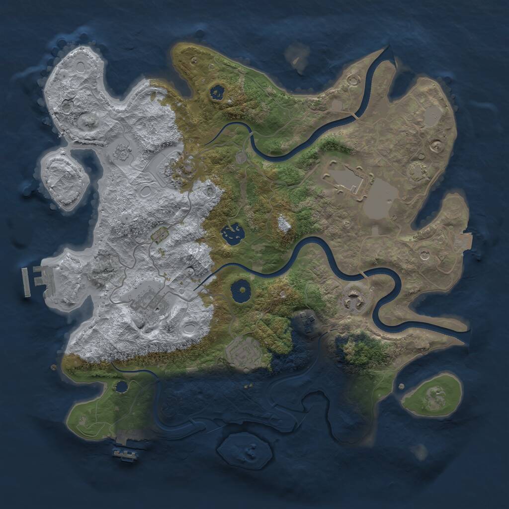 Rust Map: Procedural Map, Size: 3500, Seed: 1481867905, 13 Monuments
