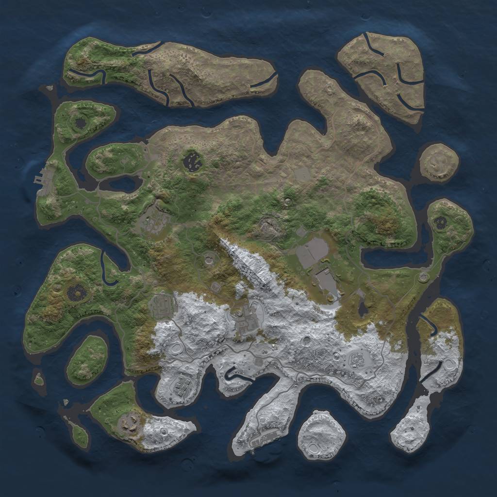 Rust Map: Procedural Map, Size: 4000, Seed: 2724387, 16 Monuments