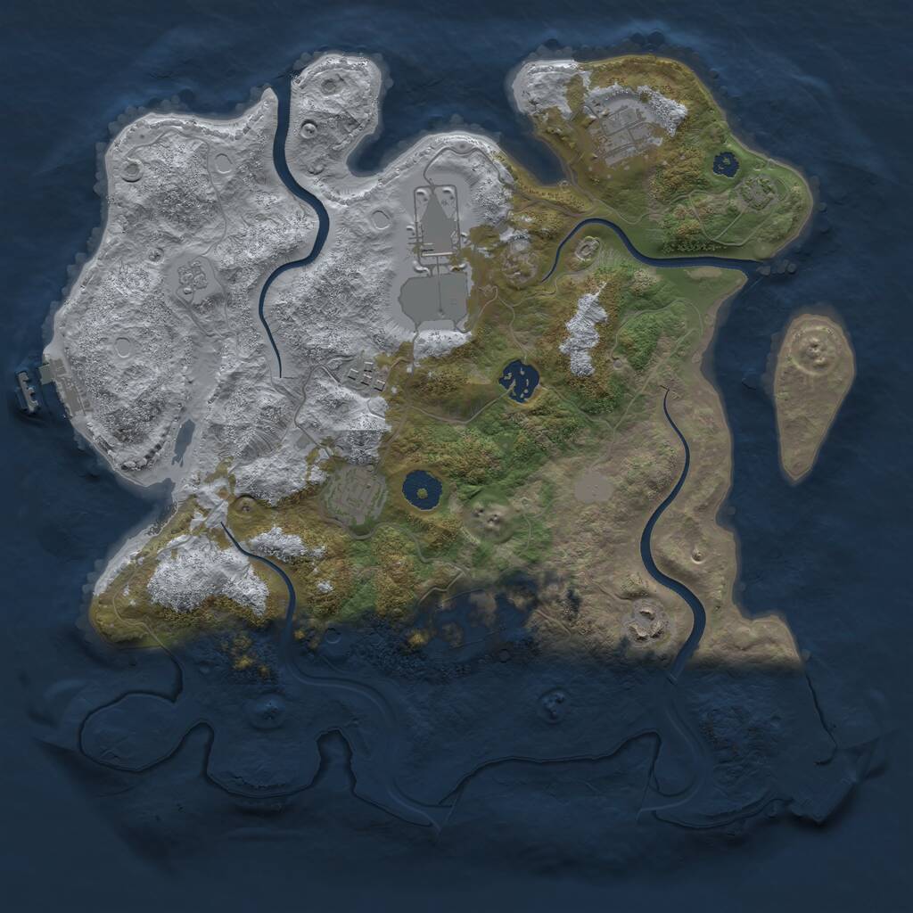 Rust Map: Procedural Map, Size: 3550, Seed: 1151782, 13 Monuments