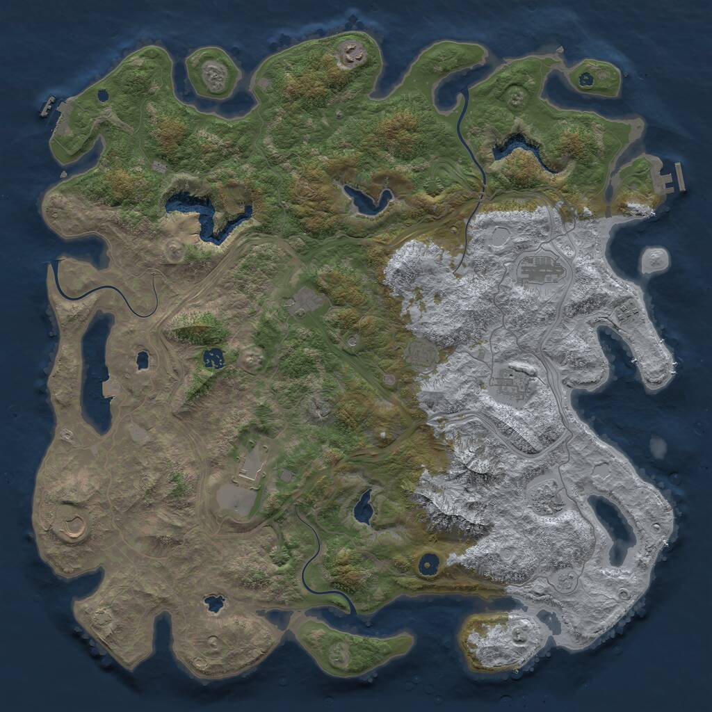Rust Map: Procedural Map, Size: 5000, Seed: 8507172, 16 Monuments