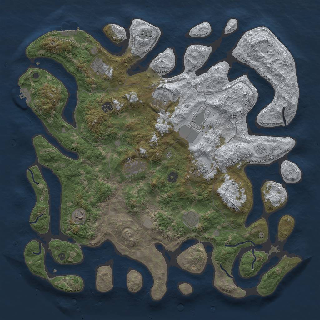Rust Map: Procedural Map, Size: 4500, Seed: 1688502, 18 Monuments