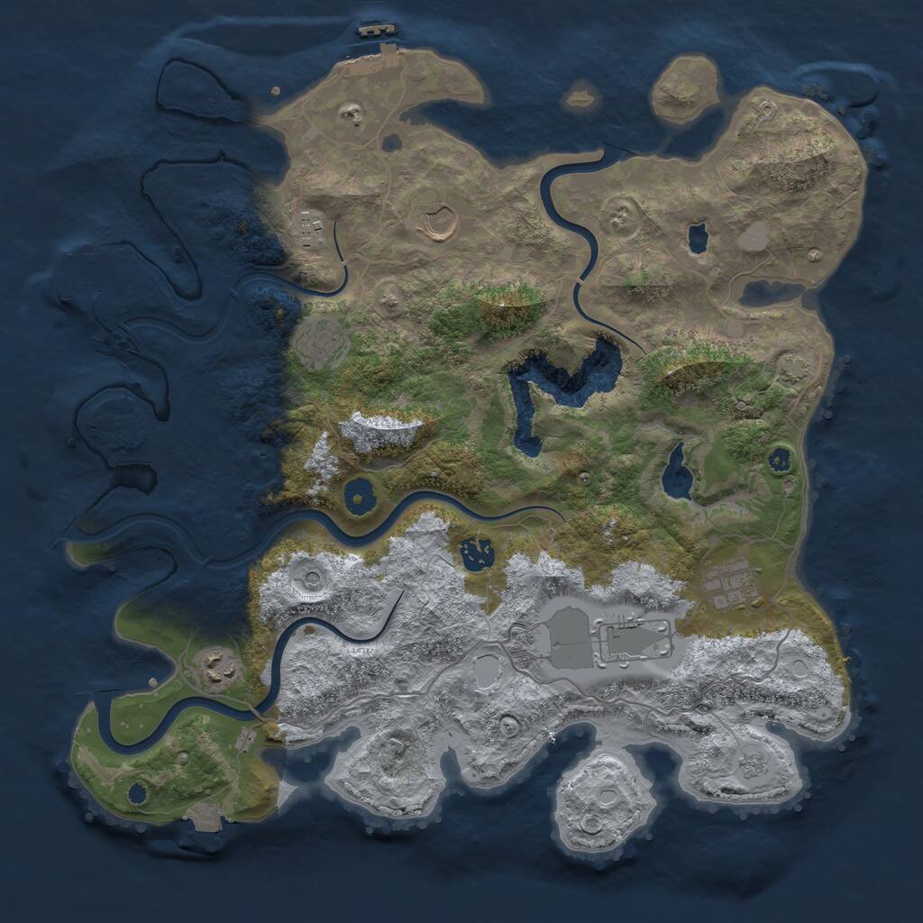 Rust Map: Procedural Map, Size: 4000, Seed: 4500449, 13 Monuments