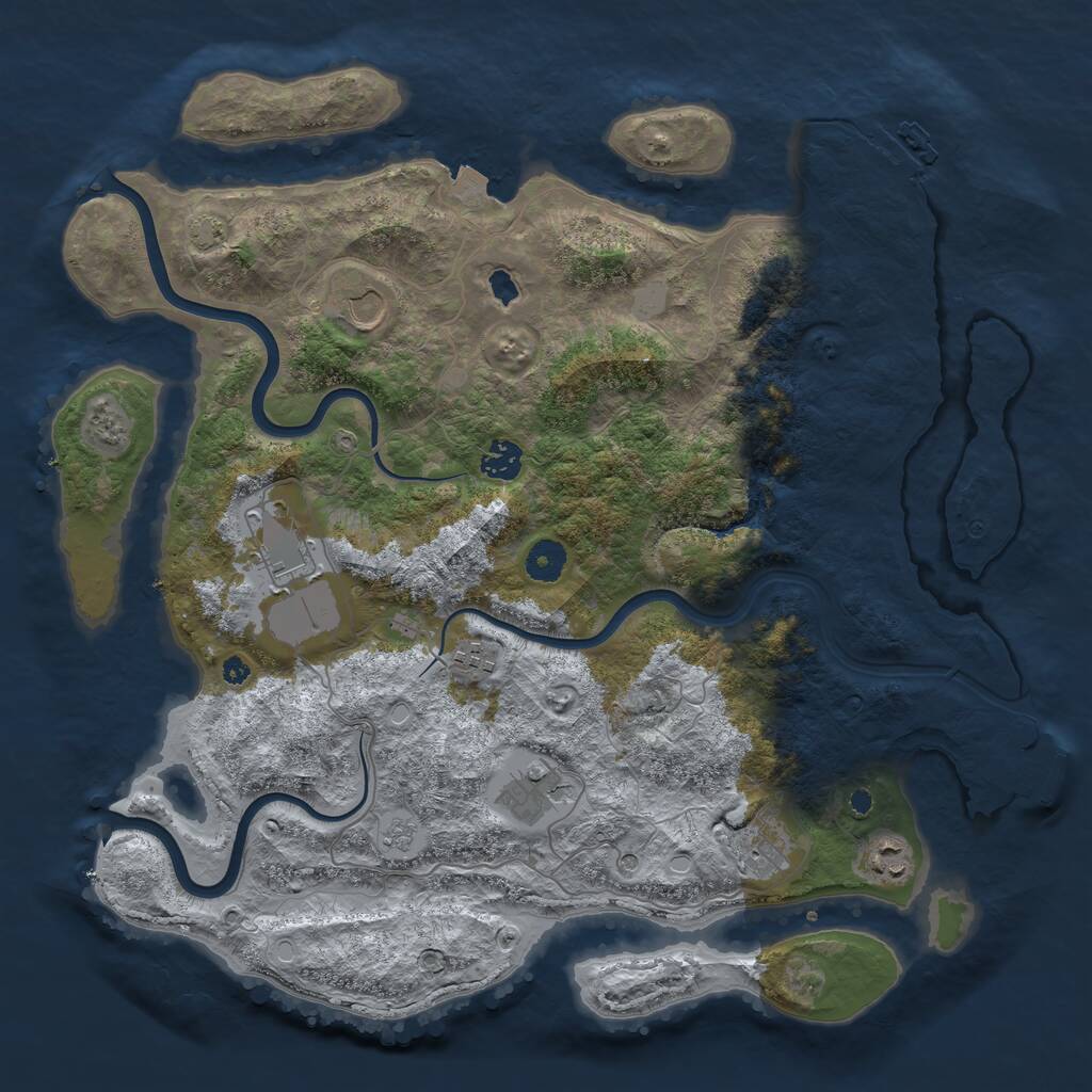 Rust Map: Procedural Map, Size: 4000, Seed: 2366548, 13 Monuments