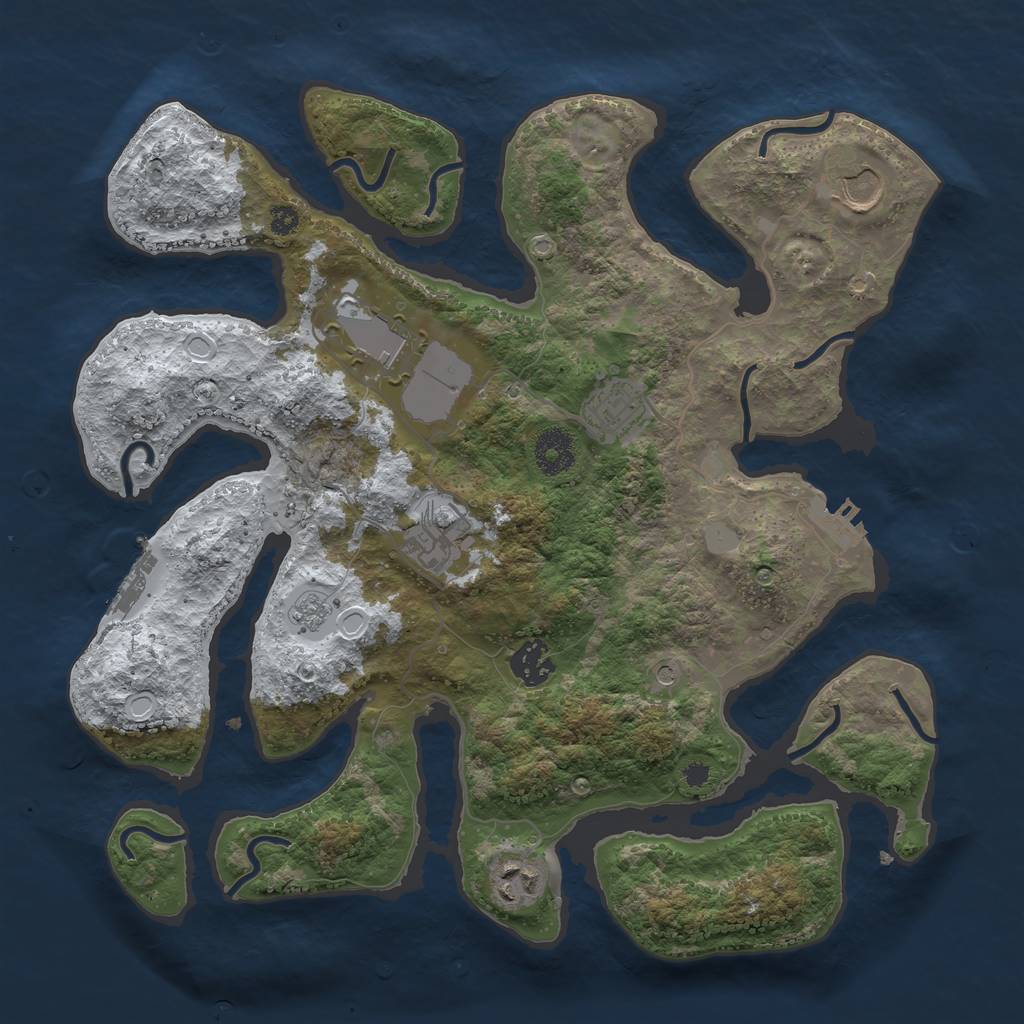 Rust Map: Procedural Map, Size: 3500, Seed: 2023710, 15 Monuments