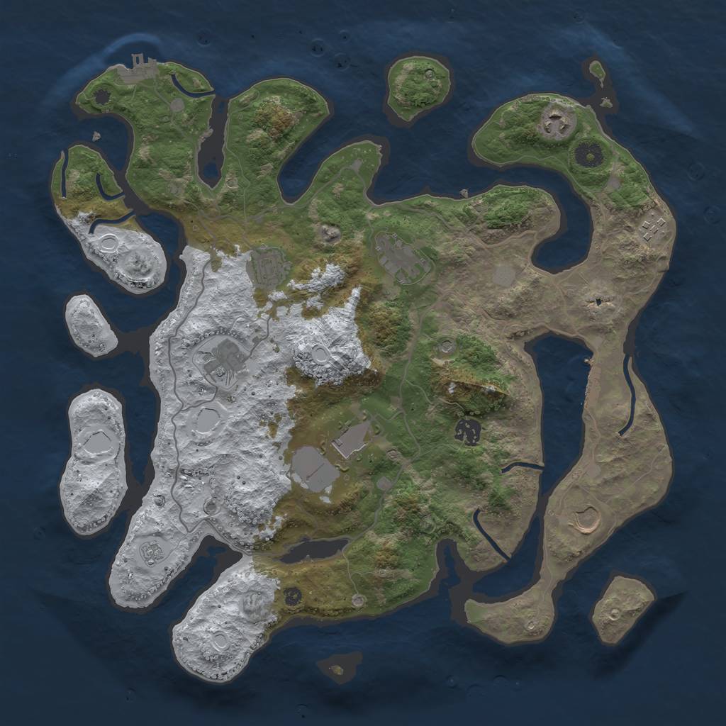Rust Map: Procedural Map, Size: 4000, Seed: 14188, 17 Monuments