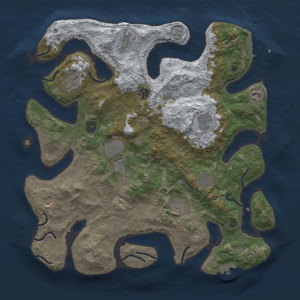 Rust Map: Procedural Map, Size: 4000, Seed: 3437520, 19 Monuments