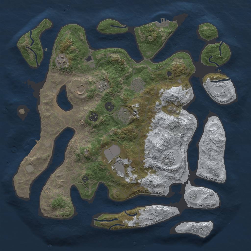 Rust Map: Procedural Map, Size: 4000, Seed: 5667269, 17 Monuments