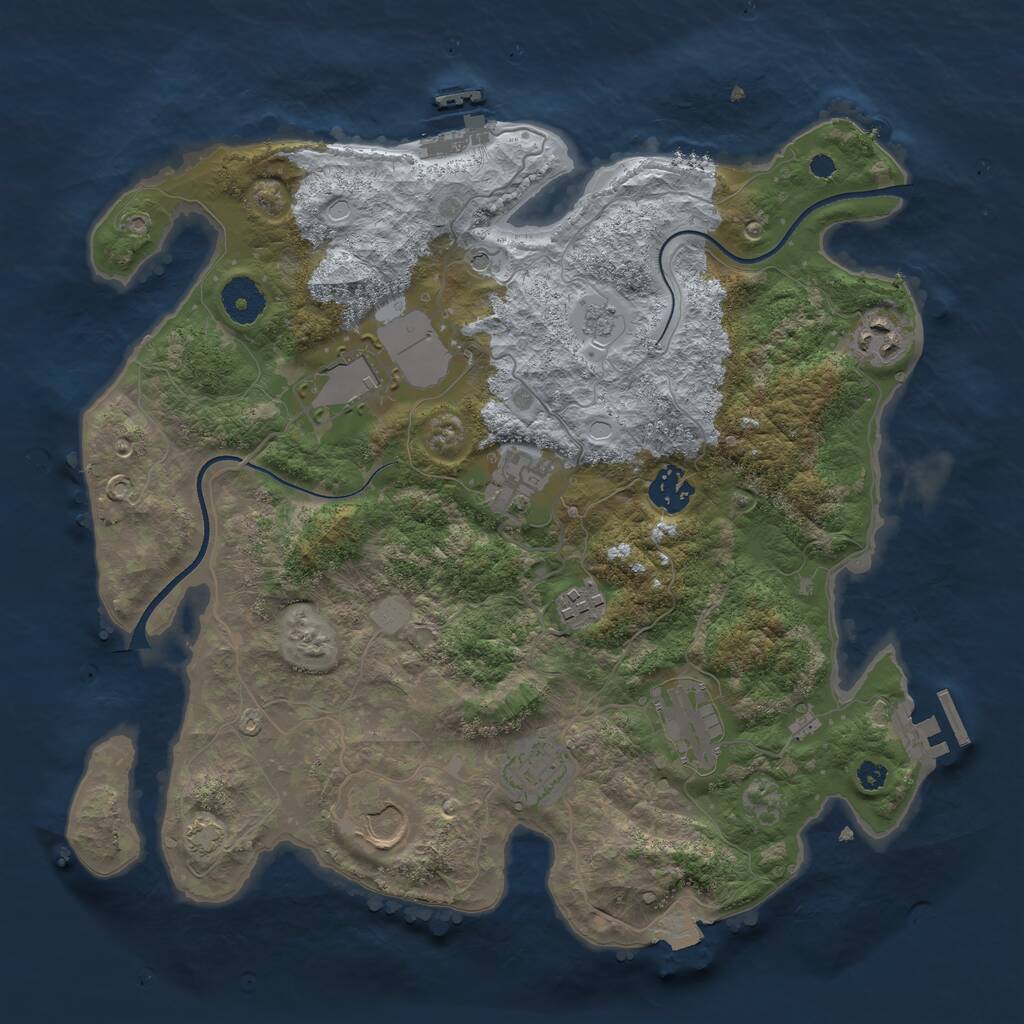 Rust Map: Procedural Map, Size: 3500, Seed: 5039685, 14 Monuments