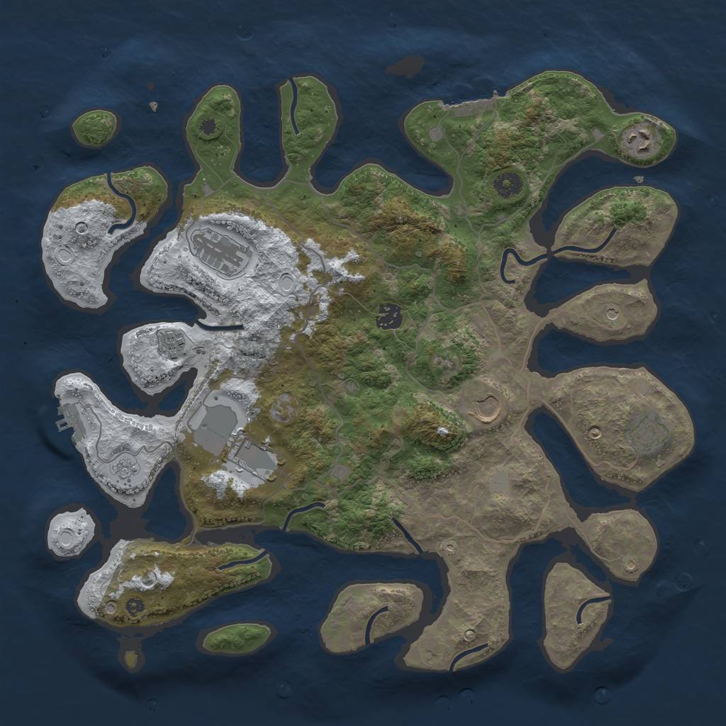 Rust Map: Procedural Map, Size: 4000, Seed: 4011187, 16 Monuments