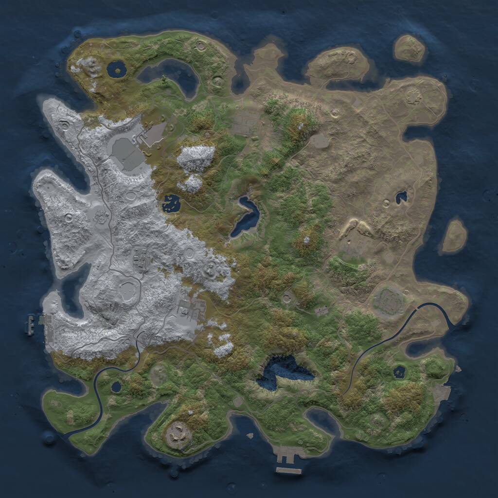 Rust Map: Procedural Map, Size: 4000, Seed: 1158847, 14 Monuments