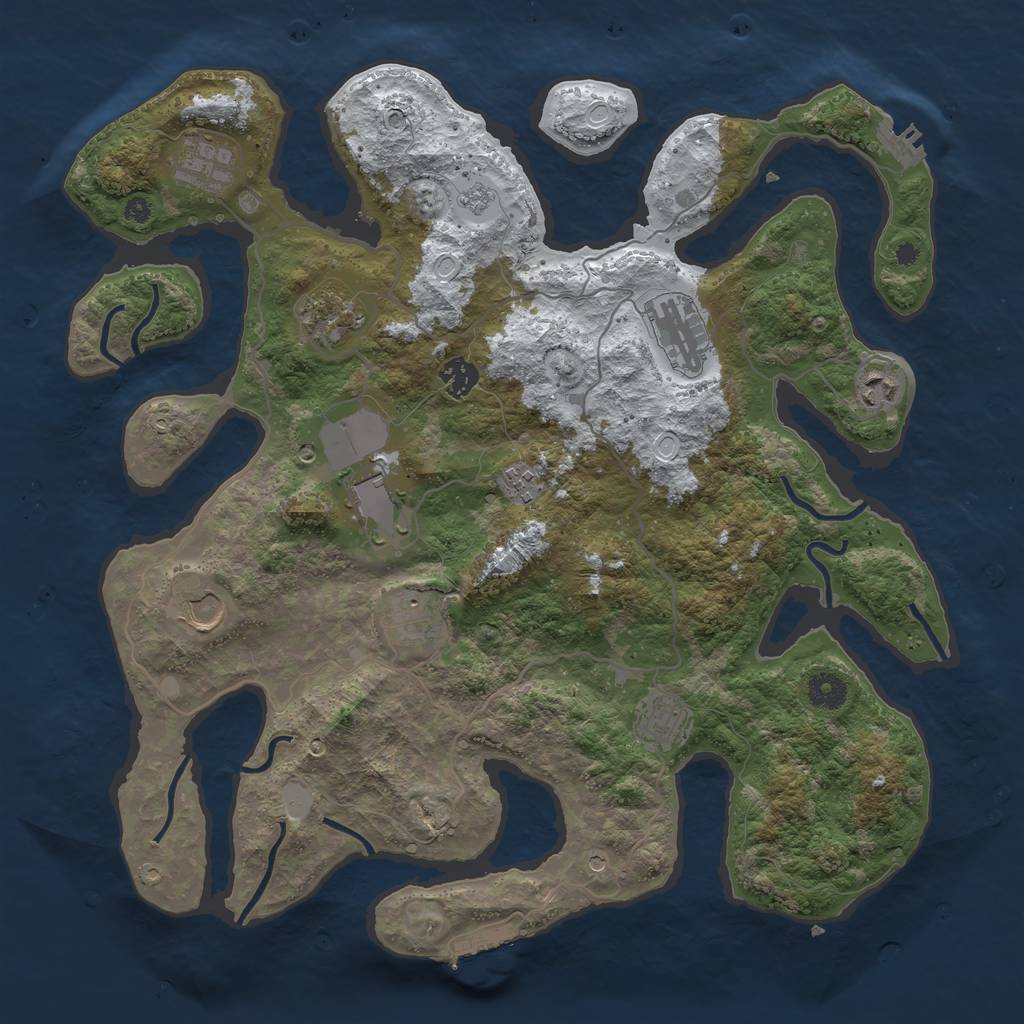 Rust Map: Procedural Map, Size: 4000, Seed: 4986339, 19 Monuments
